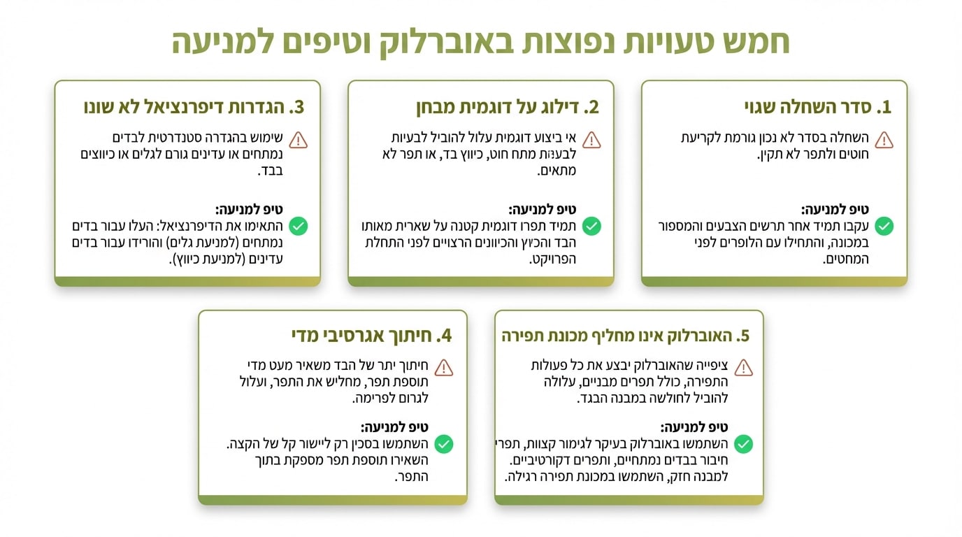 טעויות נפוצות בשימוש באוברלוק ביתית ואיך להימנע מהן
