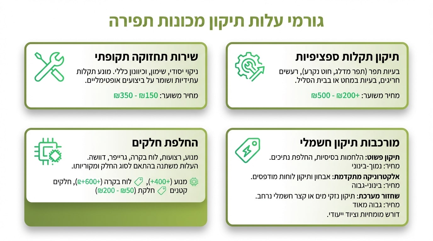 כמה עולה תיקון מכונת תפירה - מדריך עלויות