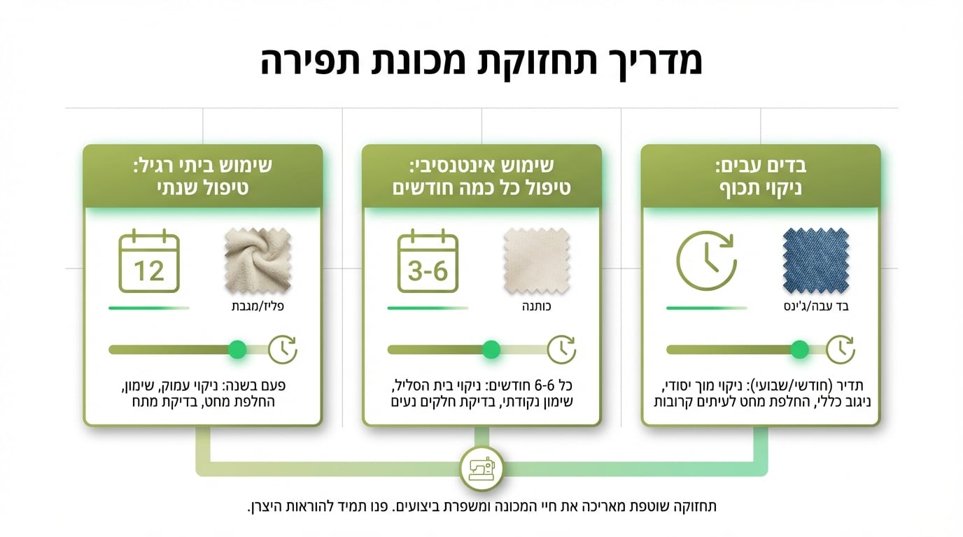טיפול תקופתי למכונת תפירה - כל כמה זמן