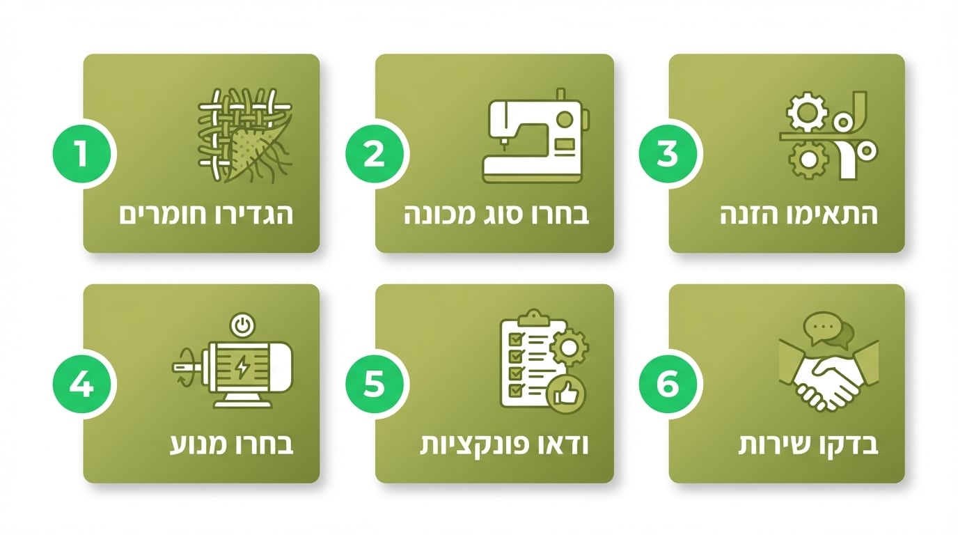 שישה צעדים לבחירת מכונת תפירה תעשייתית