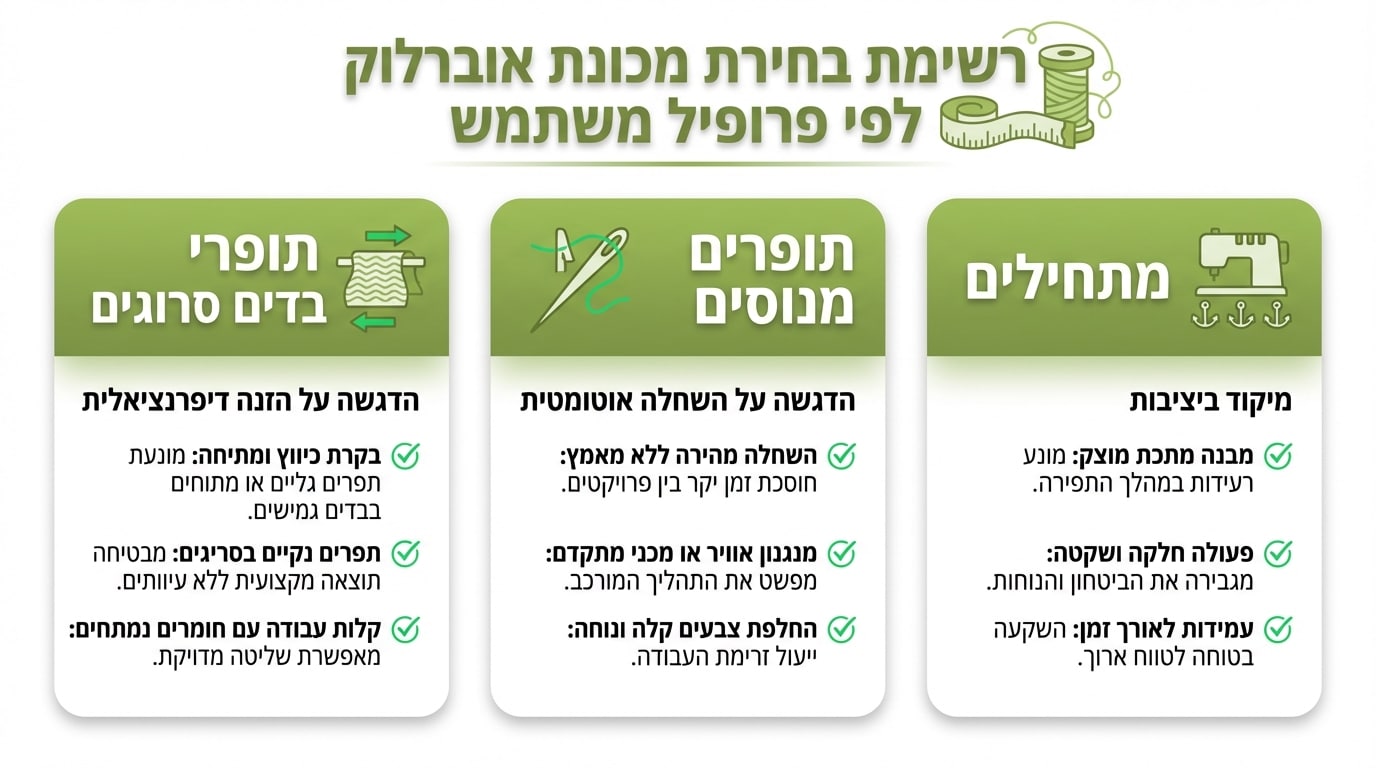 איך לבחור מכונת אוברלוק ביתית מתאימה