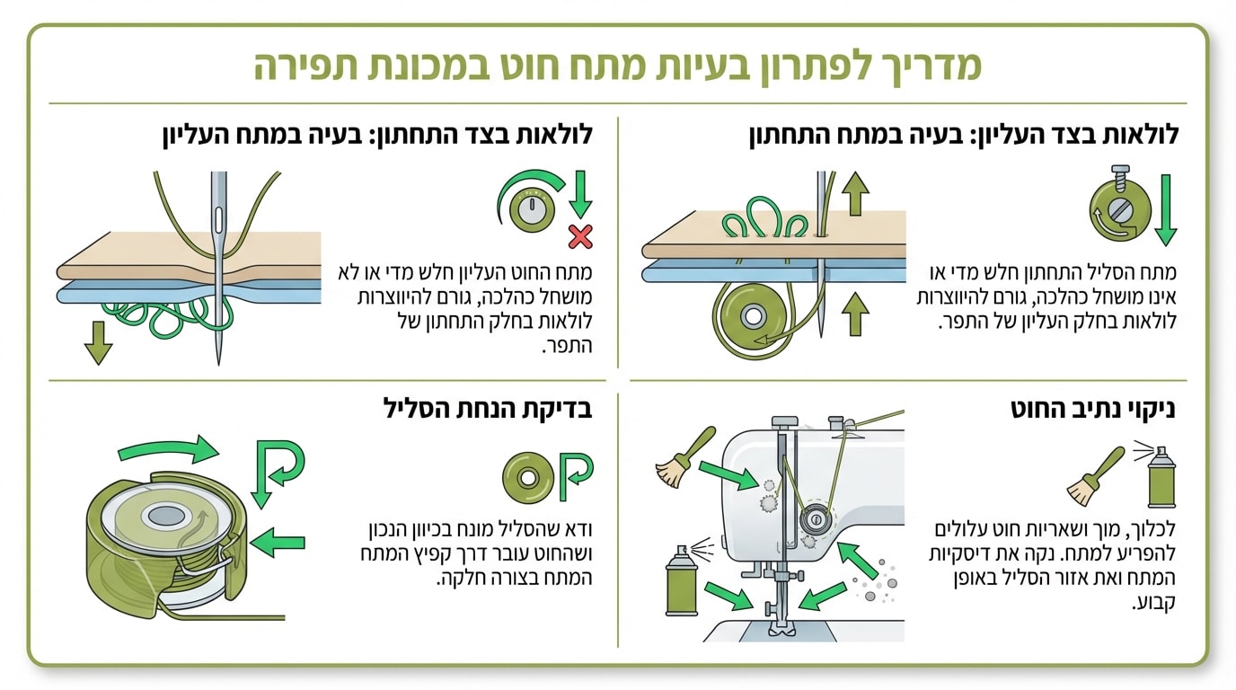 למה יש לולאות בתפר של מכונת תפירה